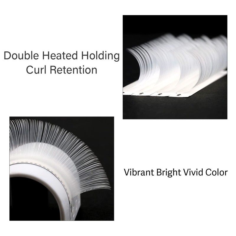 EMEDA White Eyelash Extension Flat Eyelashes Colourful White Light Eyelash