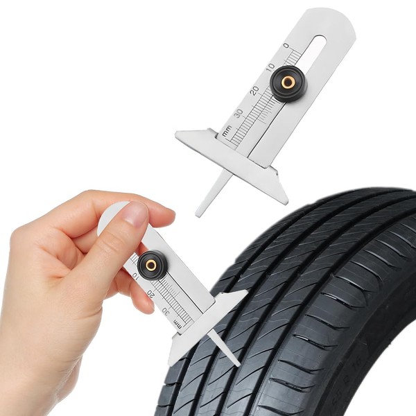 0-30 mm Depth Meter Tire Tread Depth Gauge Tool Stainless