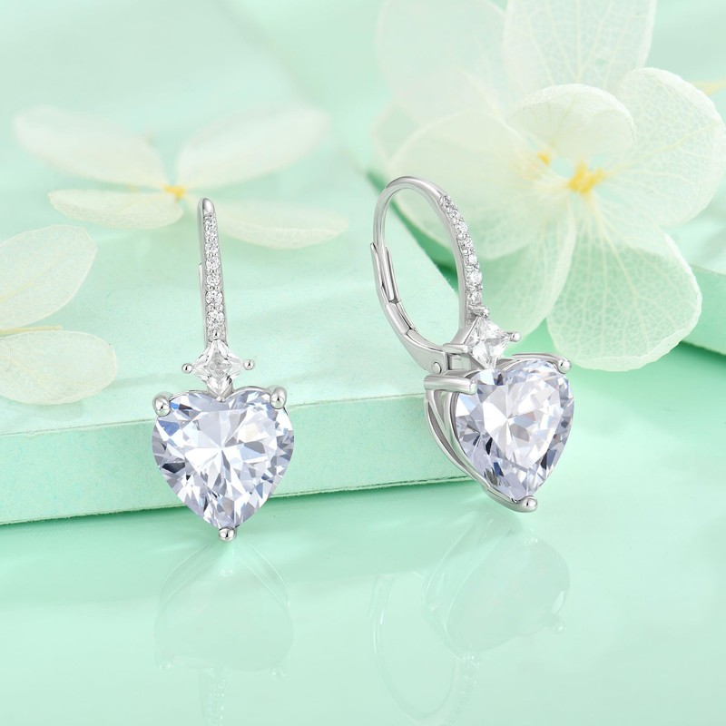 Starchenie Birthstone Earrings for Women 925 Sterling Silver Lover Heart