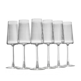 Stölzle Lausitz Soho Power Champagne Flutes (Set of 6) - 8 oz Lead-Free Crystal Glasses, Brilliant Clarity - Wide Bowl for Enhanced Aroma, Elegant Pulled Stem Design, Dishwasher Safe - Made in Germany