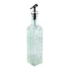 Grant Howard Flowers Bouquet Embossed Glass Square Oil and Vinegar