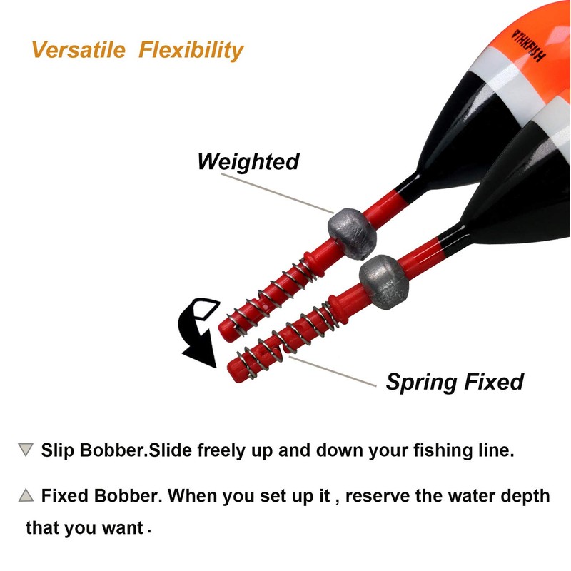 THKFISH Fishing Floats and Bobbers Balsa Wood Floats Spring Bobbers