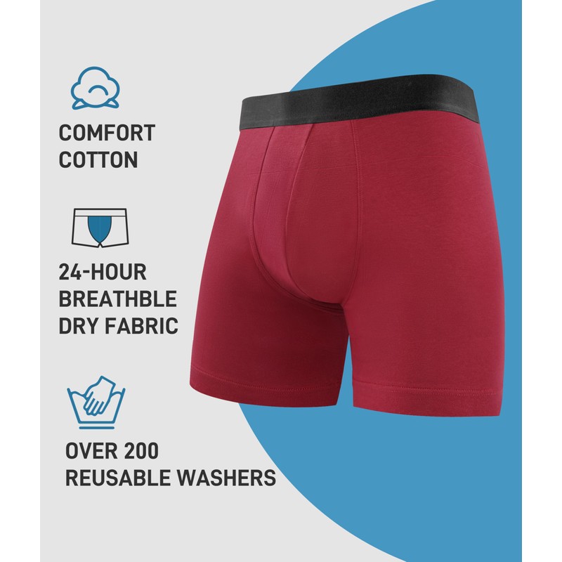 YESWEL Incontinence Underwear Long Leg For Men, 100ML Absorbent Cotton