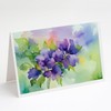 New Jersey Violet in Watercolor Greeting Cards and Envelopes Pack