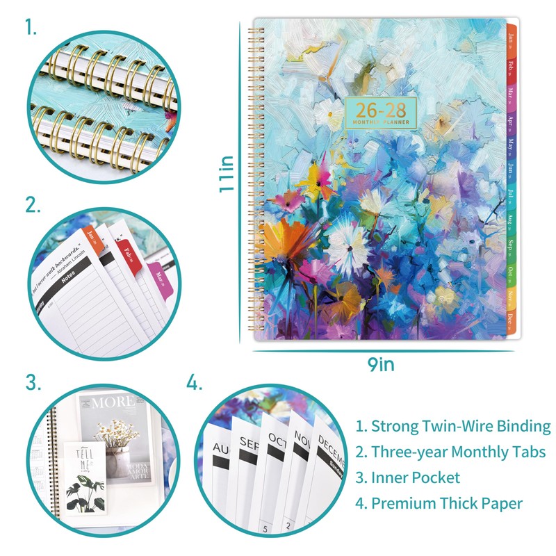 2026-2028 Monthly Planner - 3 Year Planner 2026-2028, JAN 2026