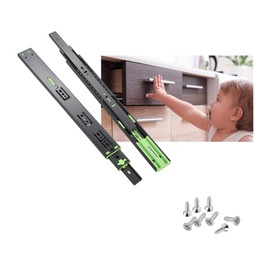 10 PCS 5 Pairs 10 Inches Soft Close Drawer Slide,Full Extension Cabinet Runner Height 45mm Heavy Duty 100LB Load Capacity Side Mount Ball Bearing Kitchen Rails Glides