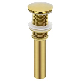 Yodel Faucet Bathroom Sink Drain Without Overflow - 1 5/8" Drain Opening - Pop Up Vessel Vanity Drain,Brushed Gold,Y1618W-BG