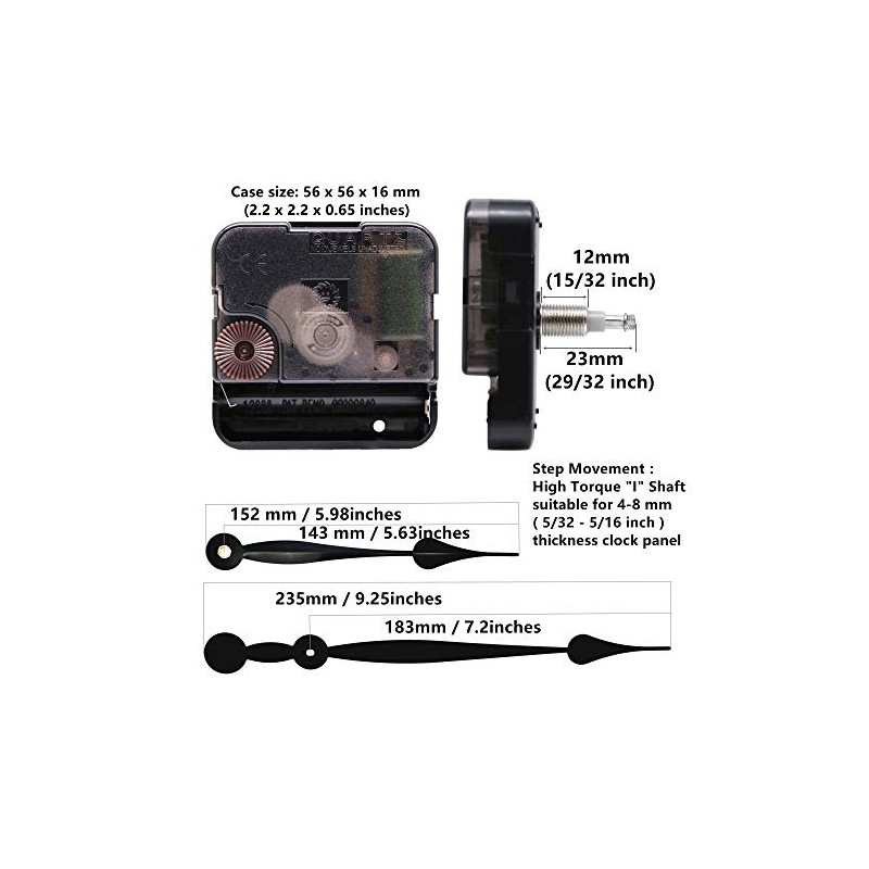 TIKROUND Youngtown 12888 High Torque Quartz Clock Movement Replacement Parts