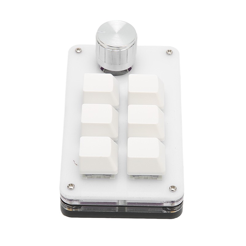 6 Key One Handed Mechanical Keyboard with Knob Wired Plug