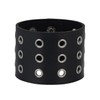 JAZTAKU Punk Rock Black Bracelet Leather Cuff Bangle for Men