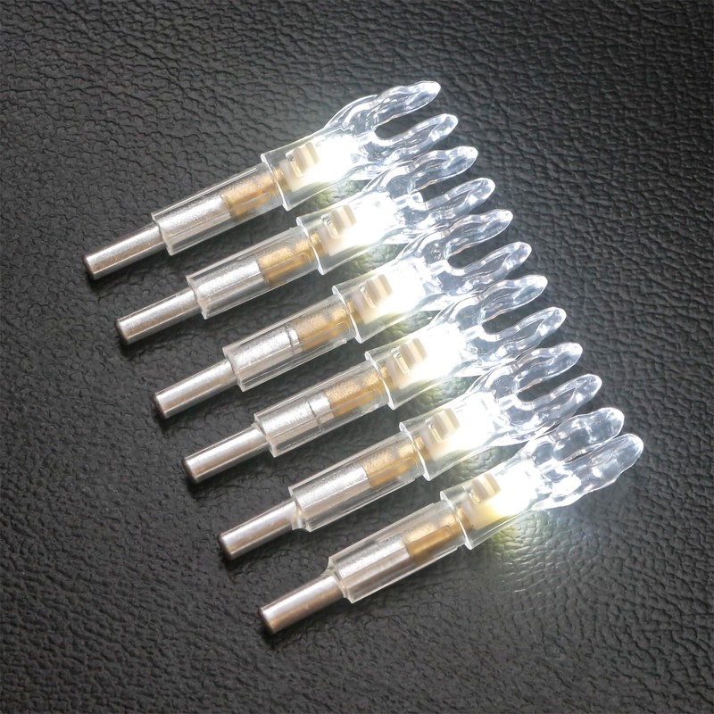 ACDSHOT 6 Pack X Lighted Nocks for Arrows with .204