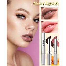 Tinted Lip Balm-2Pcs Hydrating Black Brown Pink Sugar Color Lip Tint Moisturizer,Shiny Honey Lip Care Balm for Dry Lip,Moisturizing Sheer Lip Gloss Lip Treatment,Women's Day Makeup Gift for Women