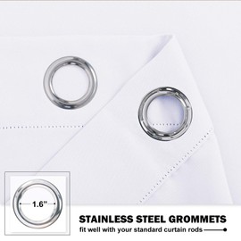 NICETOWN Short Window Curtains for Loft - Grommet Top Design Curtains for Cafe & Dining Room Thanksgiving Decoration (Pure White, Two Panels, 52W by 36L 1.2 Inches Header)