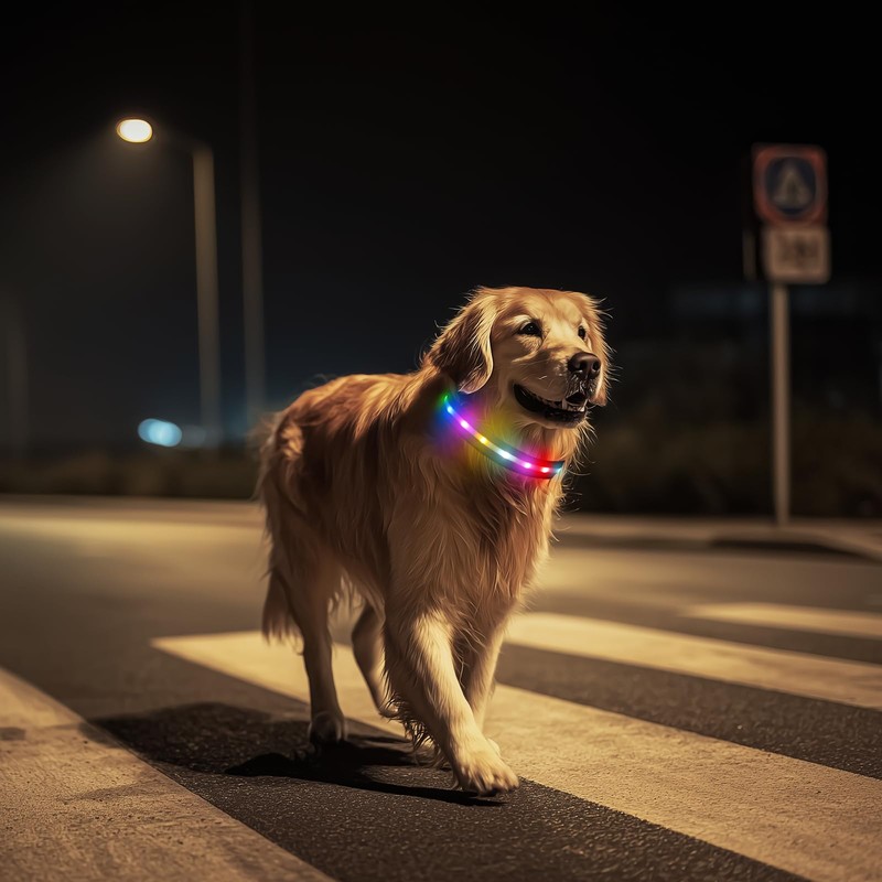LED Dog Collar, Light Up Dog Collar, USB Rechargeable -