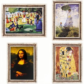 HannaFires 4PCS World Famous Painting Refrigerator Magnets Unique World Famous Paintings, Retro Style, Vintage Art, Home Decor Gifts and Souvenirs. Fridge Magnets Retro