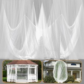 65x10ft Extra Large Mosquito Net, Mesh Netting for Garden Skin and Plants Protection, Patio Bird Bug Screen, White