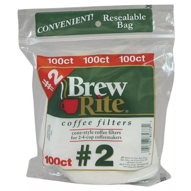 Brew Rite 2-4 Cup Cone Style #2 Coffee Filters -