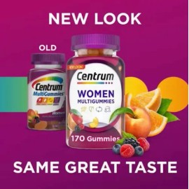 Centrum Mujer Gomitas Multivitamínicas 170 Pzas | Vitaminas Esenciales para Salud, Energía y Sistema Inmune, Sabor Frutas, Ideal para Uso Diario sin P
