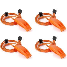 Emergency Whistle, 4 Pieces, Super Loud Safety Whistle with Lanyard, Ideal for Kayaking, Boating, Swimming, Survival in Water, Hiking, Camping, Climbing
