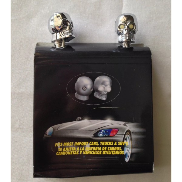 pilot Skull 2x Chrome Universal Windshield Washer Jet Spray Nozzle