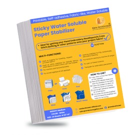 New brothread 24PCS 8.5"x11" Sticky Water Soluble Embroidery Stabilizer Printable Paper Stabilizer - Medium Weight - Allowed for Print or Draw Patterns Best for Hand & Machine Embroidery