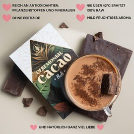 DANSOULZ Bali Premium Ceremonial Raw Cocoa Block - Unroasted Cocoa Beans, Mild Fruity Cocoa, Sustainable and Fair for Cocoa Ceremony, Ideal for Rituals, Ceremonial Grade Cacao