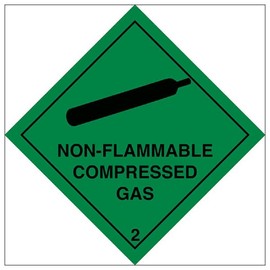 V Safety Hazard diamond – Non-flammable compressed gas-300x300mm-Magnetic Safety Sign