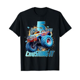 I'm Crushing it Monster Truck 5 Year Old Boys 5th Birthday T-Shirt