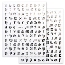 Alphabet Calligraphy English Letters [Silver] Nail Stickers, Nail Art, Self-Nail Decoration [2 Sheets] Kirakira Punpunmaru NAS-023