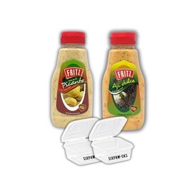 Fritz Sauce Bundled Picante and Aji Dulce (8.47 Oz each) The Perfect Touch for Your Dishes! Ideal for your foodie " Plus "SIXPAW-CKS Sauce Containers To-Go" (2 PAIRS)