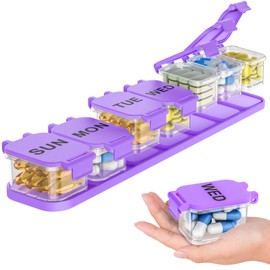 Extra Large Weekly Pill Organizer - Waterproof 7-Day Pill Box, Portable Vitamin & Supplement Case, Easy to Open Design, Ideal for Travel and Daily Medication Management