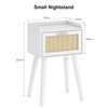 LAATOOREE Nightstand Set of 2, Small White Bedside Table, End
