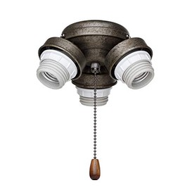 Emerson F330VS 3 Turtle LED Fitter Ceiling Fan Light Fixture, Vintage Steel