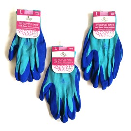DIGZ Set of 3 Medium Stretch Knit with Foam Latex Coating Gloves - Foam Latex Coating Gloves
