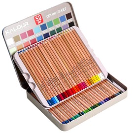 KALOUR KALOUR Pro Pastel Chalk Colored Pencils,Set of 50 Colors,Color Charcoal Pencils for Drawing Sketching Coloring Shading,Art Supplies for Adults Artists