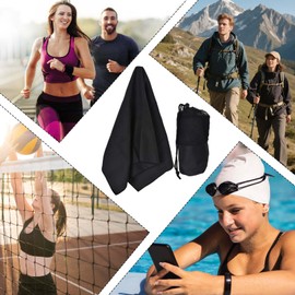 Marjoramy 2 Pcs Microfiber Gym Towels,Yoga Towel,Quick-Drying Towels,15x31 Inch, Fast Drying,with Storage Bag,Soft Sweat Towel For Exercise Fitness, Sports, Workout,Swimming