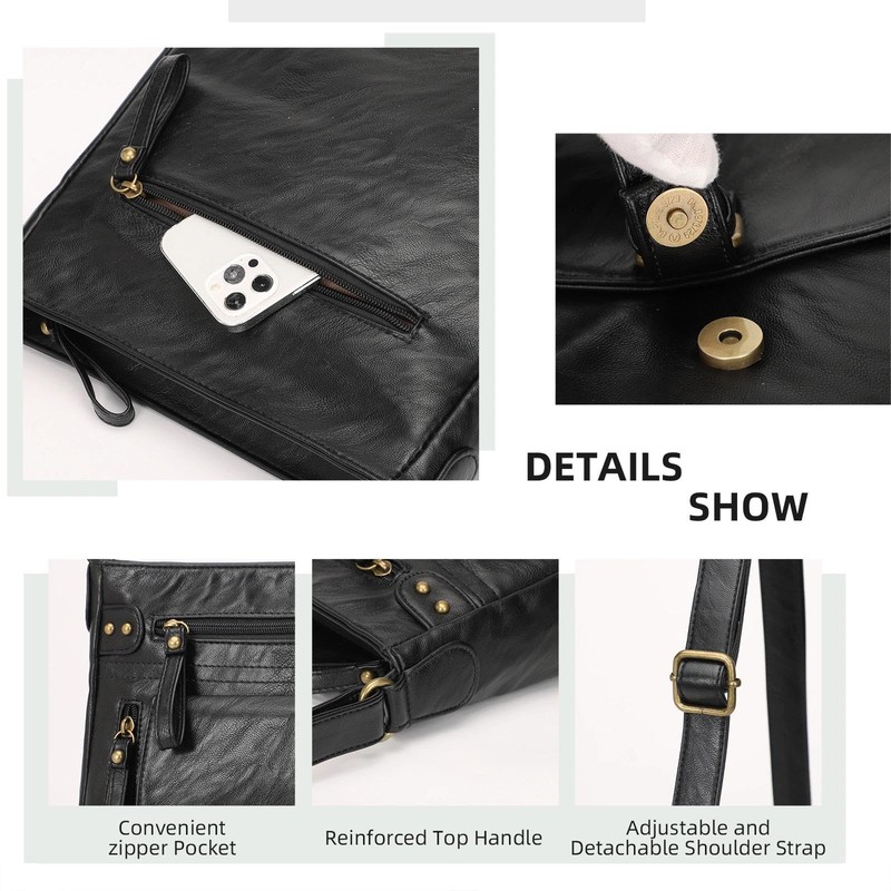 KL928 Crossbody Bags for Women, Multi Pocket Shoulder Bags, Medium