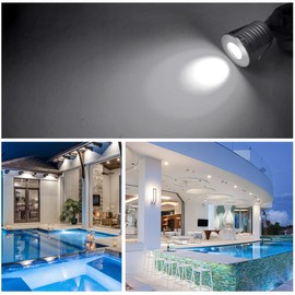 Landscapestation Underwater Pool Lights, 4 Packs Dimmable LED Swimming Pool Light, 3W Low Voltage Cool White Inground Lights for Ponds, Waterfalls, Fountains, 12V-24V DC, 12VAC, 5700K