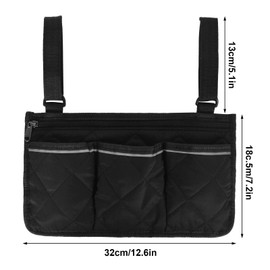 Rollstuhltasche Für Armlehne, Mit 3 Fächern Rollstuhl, Reflektierenden Armlehnentasche, Rollstuhlsack Mit Flaschenhalter, Armlehnentasche Seitlich, Für Walker, Mobility Scooter, Rollatoren