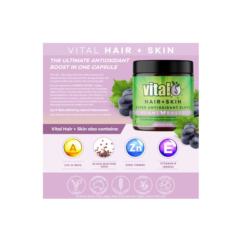 Vital Plant Based Hair + Skin Super Antioxidant Blend 30