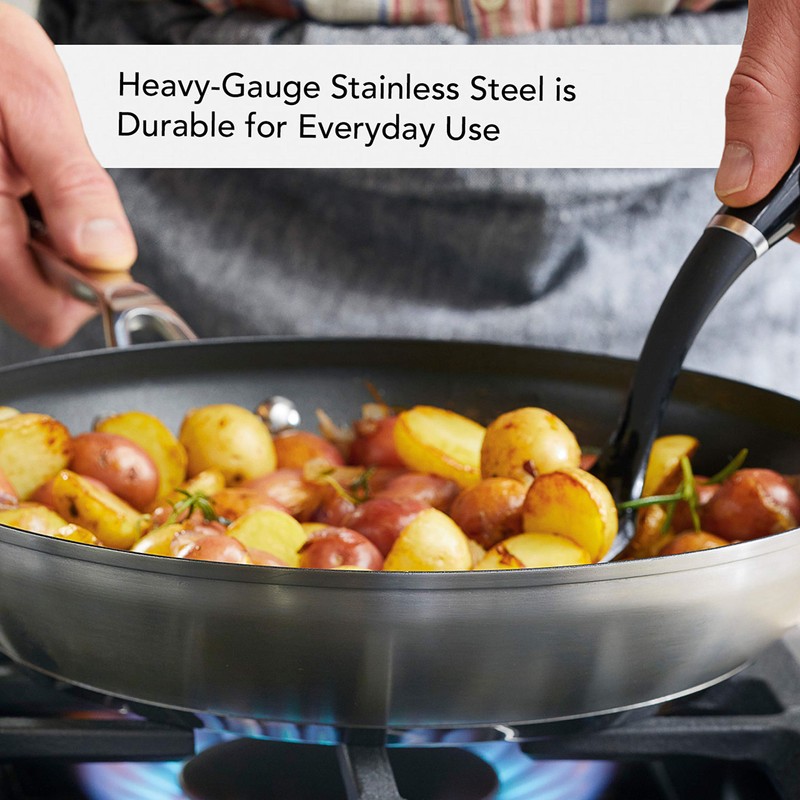 KitchenAid 71010 3-Ply Base Brushed Stainless Steel Nonstick Frying Pan/Fry