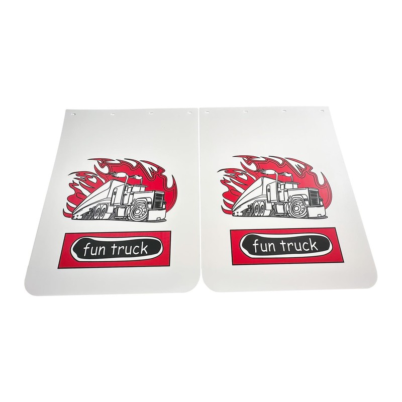 BST BSSP 2PCS Universal 24"x30" Mudflaps, White Straight Splash Guard