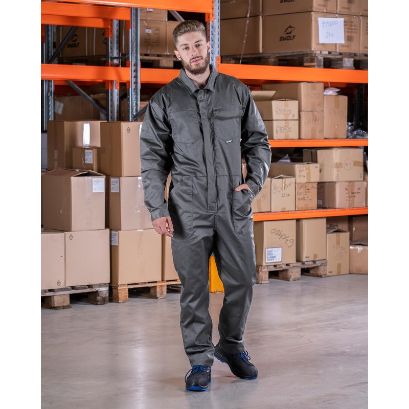 BWOLF Bravo Men's Work Overalls, Workwear, with Zip and 6