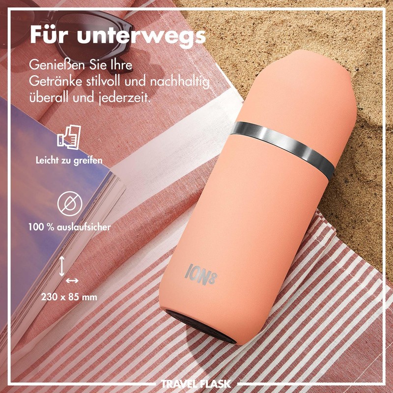 ION8 Vacuum Insulated ThermoShield Bottle for Hot or Cold Drinks,