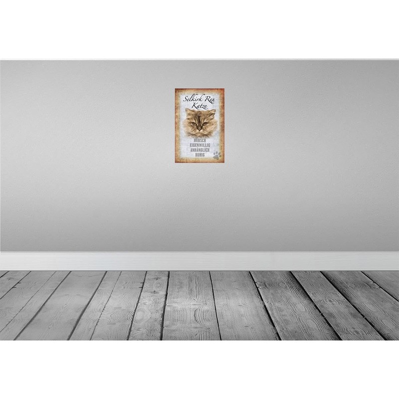vianmo Blechschild 20x30cm Selkirk Rex Katze Ruhig Deko Geschenk Metall