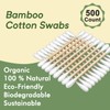 Egaageoi 500 Count Bamboo Cotton Swabs - Eco-Friendly Cotton Buds