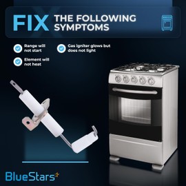 BlueStars Ultra Durable 74004053 Range Top Burner Igniter - Compatible with Whirlpool & Maytag Ranges/Ovens/Stoves - Replaces 704111 AP4093621 PS2082000 7432P100-60 - PACK OF 4