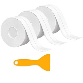 MAOQIAN 3 Roll Caulk Tape,1.5" x 10.5Ft Self Adhesive Caulk Strip with Sealing Tool, Waterproof Caulking Sealant Tape for Kitchen, Bathroom, Shower, Bathtub, Toilet Edge Protector