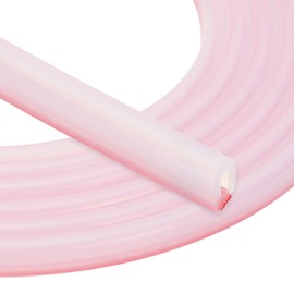 PATIKIL Silicone Weather Stripping Door Seal, 9.8 ft D Shape Weather Stripping Self Adhesive Door Seal Strip for Door Frame, Window Sealing, Large Gap, 0.24" Wx0.08 Tx0.31 H, Clear/Red