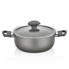 FRED Granite Non-Stick Stock Pot with Glass Lid (5.2L (5.5 Qt))